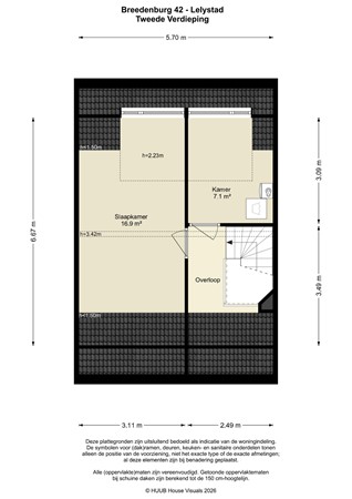 Floorplan - Breedenburg 42, 8219 BA Lelystad