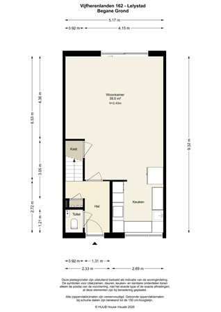 Floorplan - Vijfherenlanden 162, 8245 BD Lelystad