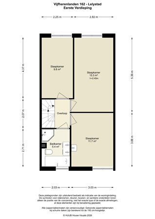 Floorplan - Vijfherenlanden 162, 8245 BD Lelystad
