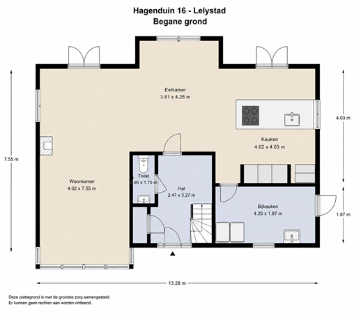 Floorplan - Hagenduin 16, 8219 DE Lelystad