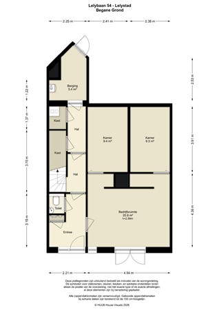 Floorplan - Lelybaan 54, 8242 KB Lelystad