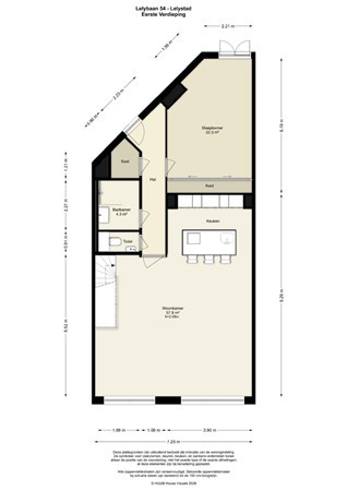 Floorplan - Lelybaan 54, 8242 KB Lelystad