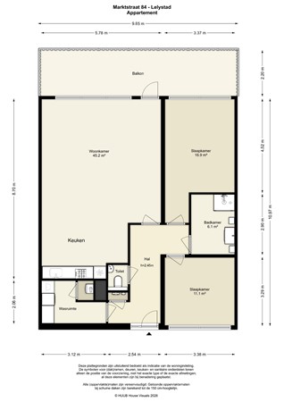 Floorplan - Marktstraat 84, 8224 MJ Lelystad