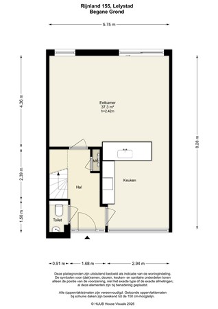 Floorplan - Rijnland 155, 8245 CT Lelystad