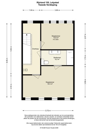 Floorplan - Rijnland 155, 8245 CT Lelystad