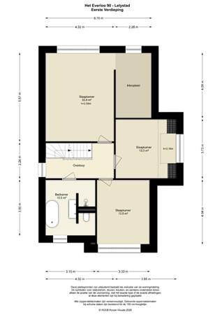 Floorplan - Het Everloo 90, 8219 DH Lelystad