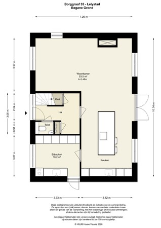 Floorplan - Borggraaf 35, 8226 TG Lelystad
