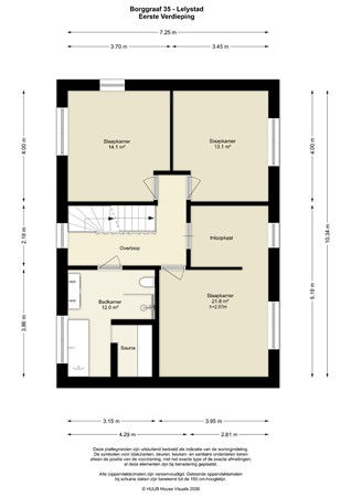 Floorplan - Borggraaf 35, 8226 TG Lelystad