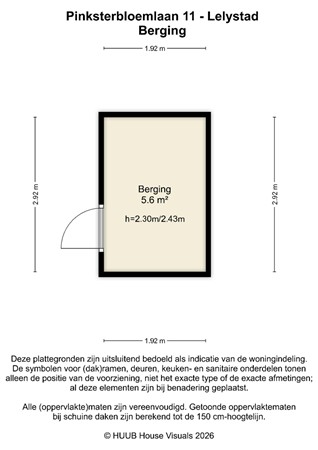 Floorplan - Pinksterbloemlaan 11, 8245 LA Lelystad