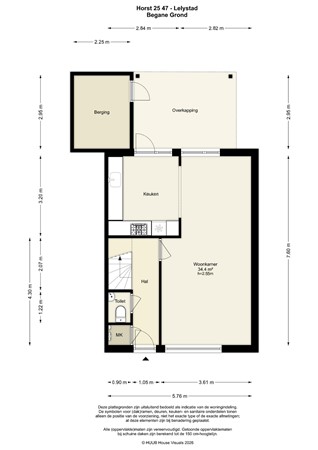 Floorplan - Horst 25 47, 8225 ML Lelystad