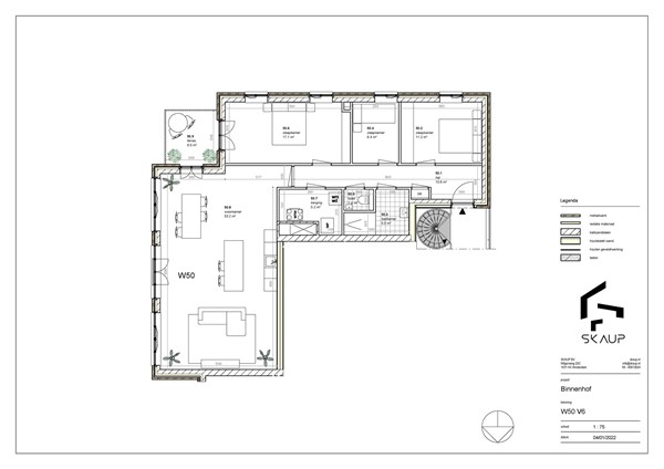 Plattegrond - appartement 6e verdieping Bouwnummer 50, 8224 Lelystad 