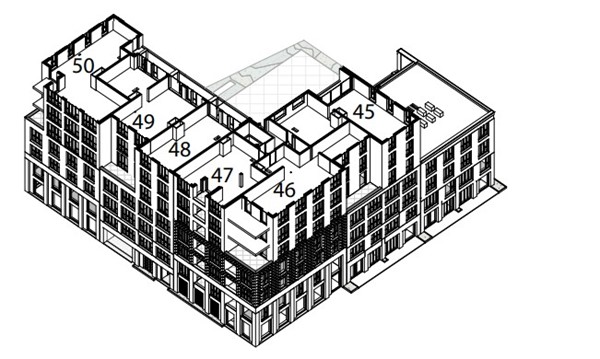 Plattegrond - appartement 6e verdieping Bouwnummer 49, 8224 Lelystad 