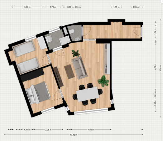 Horní Rokytnice 509, Rokytnice nad Jizerou 1 - Plattegrond appartement tsjechie.png