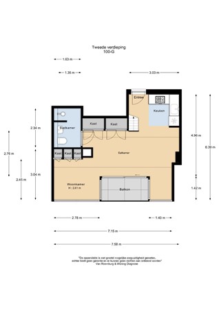Floorplan - Maassluisstraat 100G, 1062 GE Amsterdam