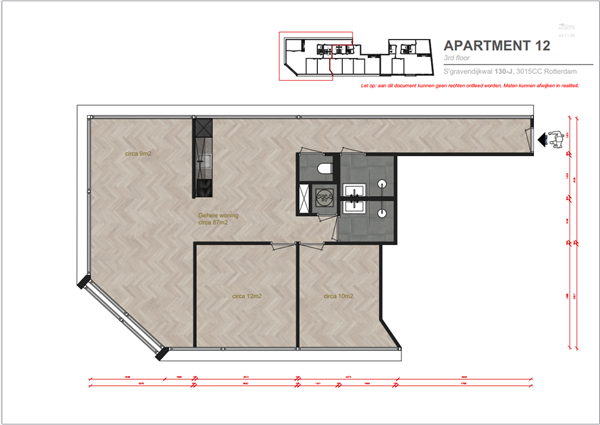 's-Gravendijkwal, 3015 CC Rotterdam - Plattegrond 'sgravendijkselaan 130J.PNG