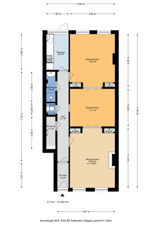 Noordsingel, 3032 BE Rotterdam - Plattegrond Noordsingel 48B - 2D.jpg