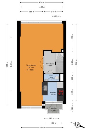 Pannekoekstraat 93B, 3011 LD Rotterdam - Eerste verdieping - 2D.jpg