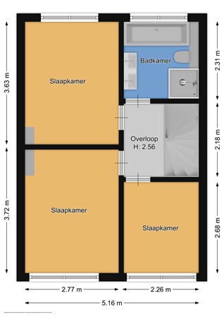 Floorplan - Professor Dondersstraat 30, 1221 HN Hilversum
