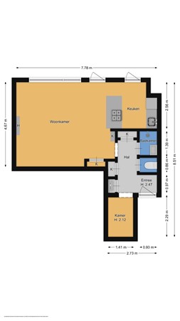 Floorplan - Zwaluwlaan 34, 1403 BJ Bussum