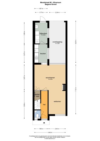 Floorplan - Merelstraat 80, 1223 NV Hilversum