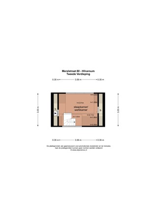 Floorplan - Merelstraat 80, 1223 NV Hilversum
