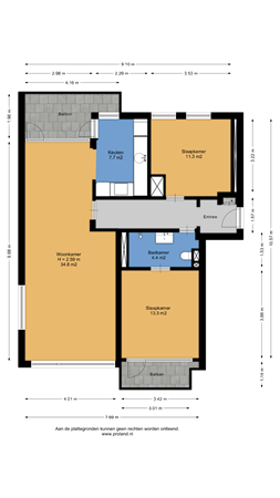 Floorplan - Leeuweriklaan 129, 1403 CN Bussum