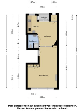 Floorplan - Heemskerkstraat 50A01, 3038 VJ Rotterdam