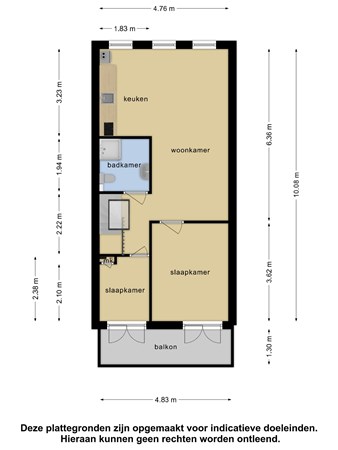 Floorplan - Heemskerkstraat 10A03, 3038 VE Rotterdam