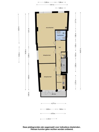 Floorplan - Hoogstraat 130B2, 3111 HM Schiedam