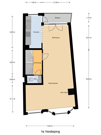 Floorplan - Westvest 12, 3111 BV Schiedam