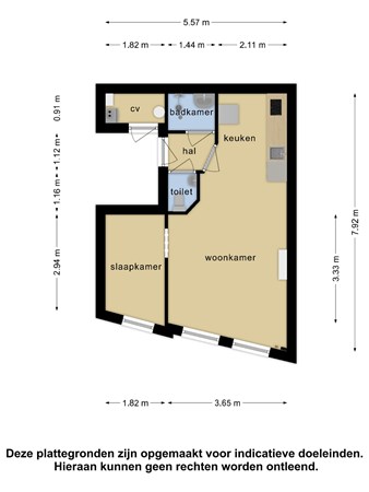 Floorplan - 3e Schansstraat 19B01, 3025 XS Rotterdam