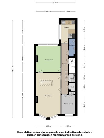 Floorplan - Burgemeester Meineszlaan 101A03, 3022 BE Rotterdam