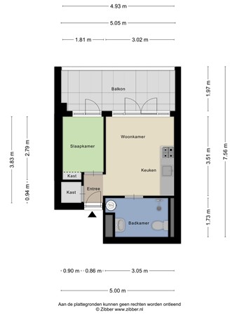 Floorplan - Blommersdijkselaan 30C, 3036 ND Rotterdam