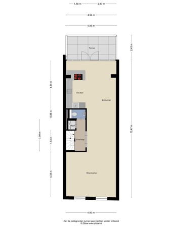 Floorplan - Bergweg 309B, 3037 EN Rotterdam