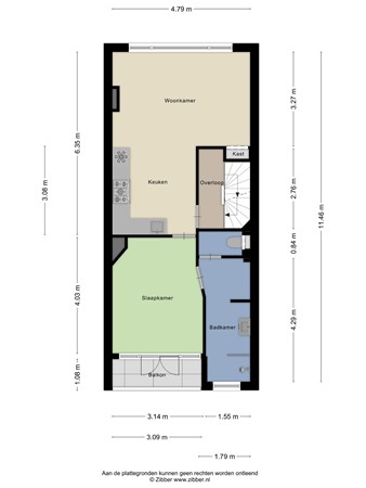 Floorplan - Heemskerkstraat 50A02, 3038 VJ Rotterdam