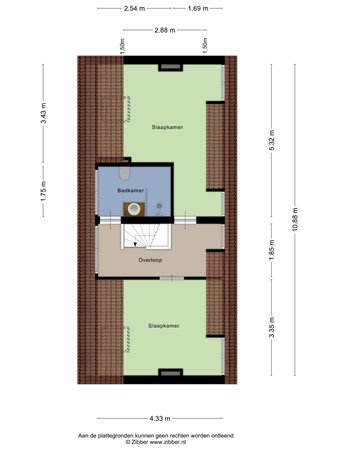 Floorplan - Houtstraat 20B, 3114 NH Schiedam