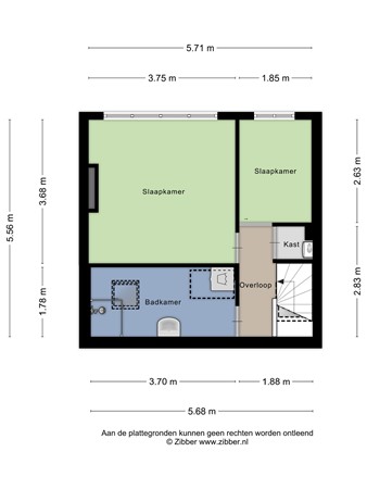 Floorplan - Bergselaan 384D, 3038 CT Rotterdam