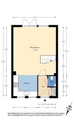 Floorplan - Katendrechtsestraat 68, 3072 NX Rotterdam