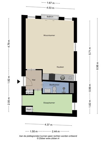 Floorplan - Lange Haven 22F, 3111 CG Schiedam