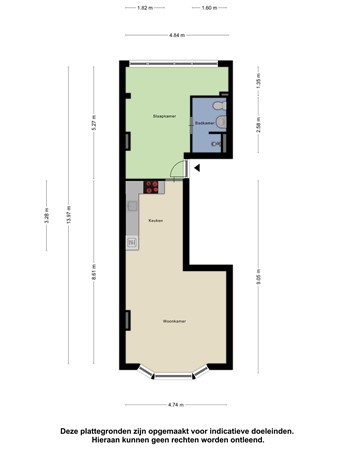 Floorplan - Nieuwe Binnenweg 208B02, 3021 GL Rotterdam