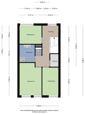 Floorplan - Zinkerstraat 19, 3071 HP Rotterdam