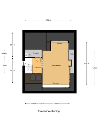 Floorplan - Meester Thorbeckestraat 2, 4001 CT Tiel