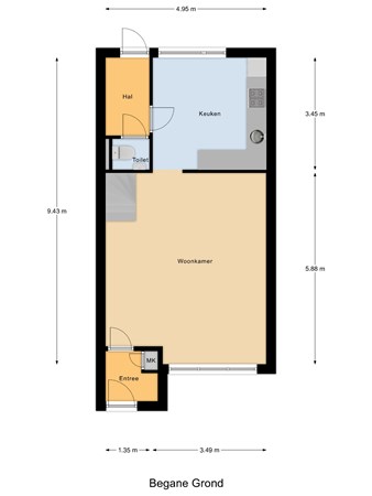 Floorplan - Wadenoijenlaan 427, 4006 AJ Tiel