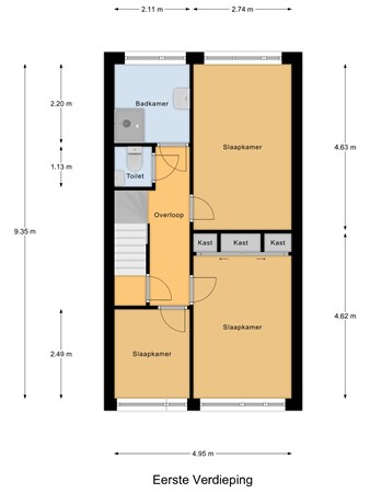 Floorplan - Wadenoijenlaan 427, 4006 AJ Tiel