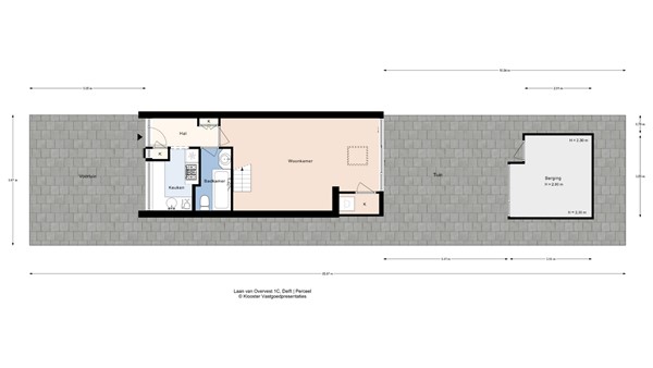 Plattegrond - Laan van Overvest 1C, 2613 DK Delft - Perceel.jpg