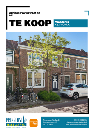 Brochure - Adriaan Pauwstraat 13, 2613 CX DELFT (1) - Adriaan Pauwstraat 13, 2613 CX Delft