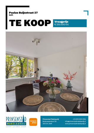 Brochure - Paulus Buijsstraat 27, 2613 HL DELFT (1) - Paulus Buijsstraat 27, 2613 HL Delft