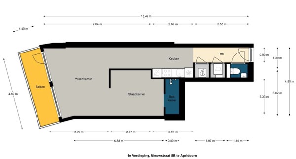 Floorplan - Nieuwstraat 5B, 7311 HX Apeldoorn