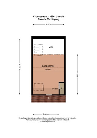 Floorplan - Croesestraat 132D, 3522 AJ Utrecht