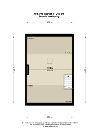 Floorplan - Okkernootstraat 4, 3552 VM Utrecht